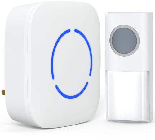 SURNICE Wireless Doorbells, Plug in Waterproof Operating at 1,000 Feet Long Range Cordless Battery Operated Doorbell with 3 Modes, 36 Chimes 4 Volume Levels LED Light Easy Install, White