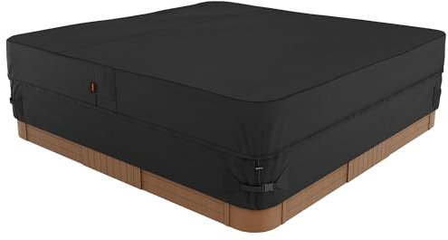 MINC Outdoor Whirlpool Abdeckung 86 x 86 Zoll für 82 x 82 oder 83 x 83 oder 84 x 84 Quadratische SPA wasserdichte und wetterfeste Protektoren Heavy Duty 600D Schutzhülle Kappe