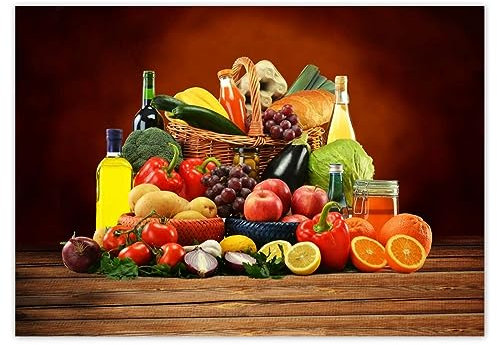 Wandsticker Dekor Foto Aufkleber 21.00x14.80cm Obst Gemüse Gewürze No.H2286M_NS1A5