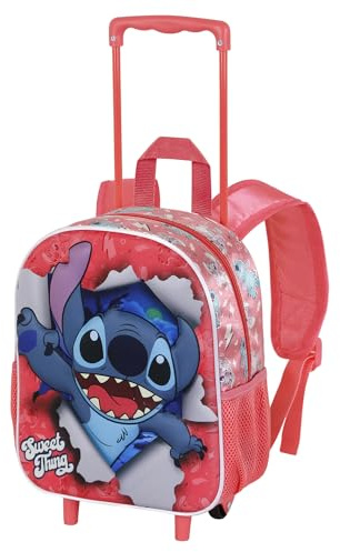 Disney Unisex Kinder 06554 Kleiner 3D Rucksack mit Rädern Thing, Rosa Thing, Einheitsgröße