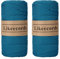 Likeecords 2 Rollen Makramee Garn 4mm x 130m Premium Polyester Kordelband Polypropylene Yarn Nylonschnur für Handwerk Häkelgarn für Taschen Wohndekorationen Umhängetasche Handtasche （Peacock Blue）