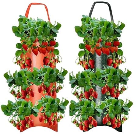 2 Pezzi Sacchetti Di Radice Di Pomodoro, Sacchetto Di Coltivazione Di Fragole Non Tessuto, Sospensione A Parete Di Pomodori | Borsa Per Piantare Crescita Di Fiori Riutilizzabile, Fioriera Piramide Di