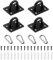 Eye Plate, 4 Pack Pad Eye Plate Stainless Steel Ceiling Hooks Heavy Duty M6 D Rings and Carabiner Clips U-Shaped Metal Staple Eye Hooks with Screws