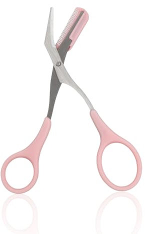 Augenbrauen Trimmer Schere mit Kamm, Precision Eyebrow Scissors, Edelstahl Eyebrow Rasierer, Haarentfernungs-Augenbrauenschere, Augenbrauenschneidewerkzeug, Schönheitszubehör für Frauen und Männer
