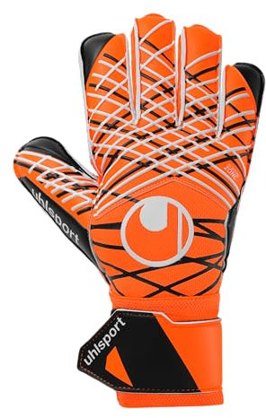 uhlsport Soft Resist+ - Fußball Torwarthandschuhe für Kunsrasen und Hartplatz, 8, Fluo orange/weiß/schwarz