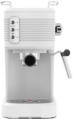 Schneider SCES2312WH Cafetera Espresso, 15 Bares, 1100W, Diseño Retro, 1,2L, Color Blanco