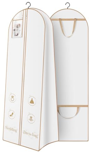 TATAVR 71„ Hochzeitskleid Garment Bag Kleidertaschen für Kleider Brautkleid Reisetasche mit 20“ Zwickel und Zubehörtaschen für Brautkleid, Puffy Gowns