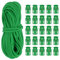 PATIKIL 10 Yard Elastic Bungee Cord & Single Hole Cord Lock, 25 Pack Plastic Oval Spring Toggle Stopper for Paracord Drawstring Shoelace Clothing Backpack Bags, Green