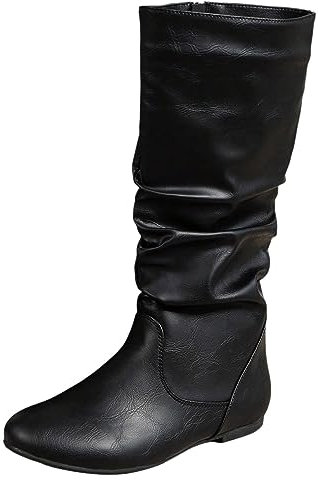 Stivaletti Invernali Donna Stivaletto Donna Estivo con Zeppa Interna Stivali Donna Stivali Texani Donna Stivali Estivi Stivali Alti Neri con Zeppa Stivali Biker Donna Nero Stivali