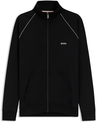 BOSS Herren Trainingsjacke Freizeitjacke Sportjacke Sweatjacke Mix&Match Jacket Z, Farbe:Schwarz, Artikel:-001 Black, Größe:L