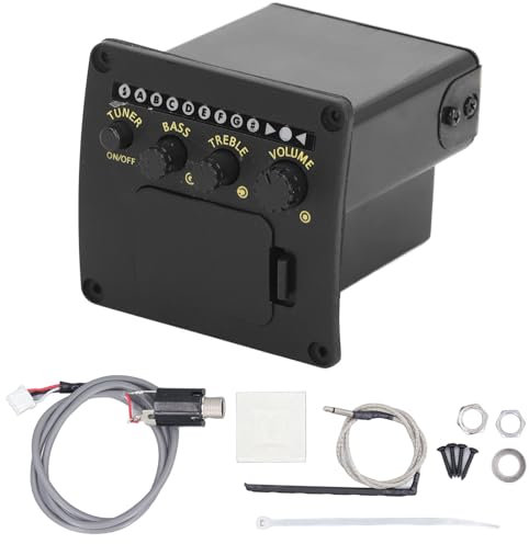 2-Band-EQ-Akustikgitarren-Stimmgerät mit Schwarzem Gitarrenstimmgerät Zum Üben Im Bühnenstudio. Stimmen Sie Ihre Gitarre Ganz Einfach