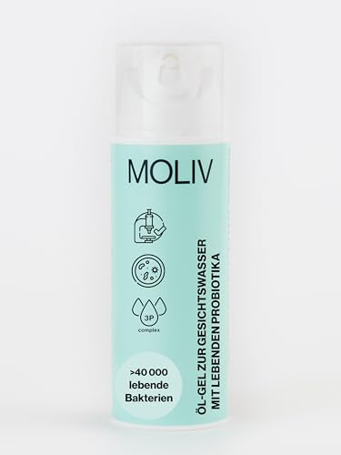 MOLIV Gesichtsreinigung Cleanser für Gesicht Wash Face Oleogel Probiotika | Waschgel Oleo , Abschminköl, Täglich Gesichtsreiniger für Damen, Reinigungsöl mit Mikrobiom, Gesichtswaschgel 150ml