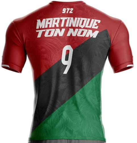 Maillot Martinique Football 972 Microfibre Confortable, Cadeau, avec Drapeau, Tshirt