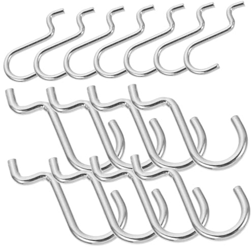 Garneck 20 Stück Steckbrett Haken Und Haken Für Lochwand Garage Pegboard j Klein Lagerung Steckbrett-aufhänger Schwer Montiert Gebrauchs Aus Metall Utility - Silver Eisen