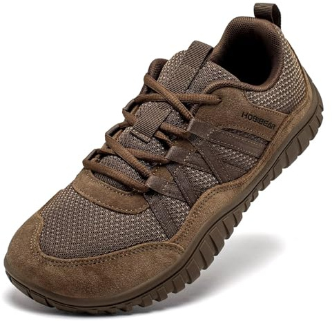 HOBIBEAR Wide Barefoot Shoes Men Women Walking Shoes Trail Running Sneakers | Zero Drop Sole | Midfoot Stability Brown