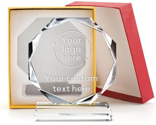 XSTZR Personalized Crystal trophy engraved - Custom Engraved Glass Awards for Employee Recognition, Retirement, Sports, Appreciation, Best Teacher, Corporate Gifts