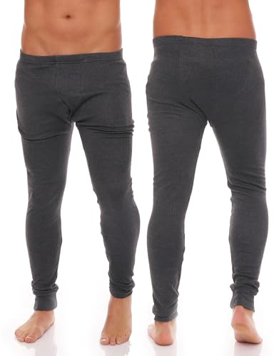 Cocain underwear 2er Set Herren Thermo-Unterwäsche; Hemd/Hose-Set oder 2 Stück Lange-Unterhemden oder 2 Stück Lange-Unterhosen (2 Unterhosen Anthrazit., 4XL)