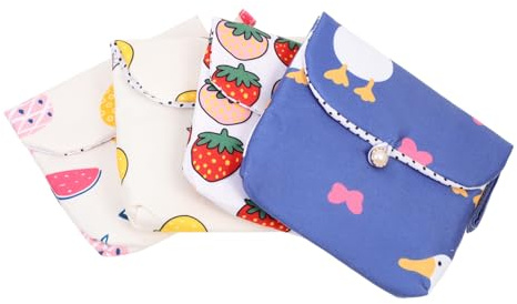 BESTYASH 4stücke Damenbinden Aufbewahrungstasche mit Tragbaren Menstruationstaschen für Stilleinlagen Wickeltaschen aus Hochwertigen Materialien Zufälliger Stil