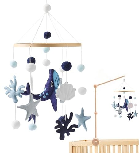yybng Babybett Mobile - Meerestier Unisex Baby Mobile - Entwicklungsspielzeug Für Kinderkrippe Kinderzimmer Zuhause Vorschule