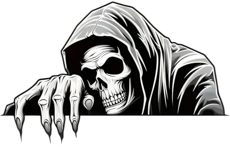 Car Mirror Stickers Decor - Scary Skull Stickers For Vehicle Decoration | PVC With Fade Proof Finish, Easy Installation Rearview Mirror Paste Accessory, For Cars, Trucks, RVs