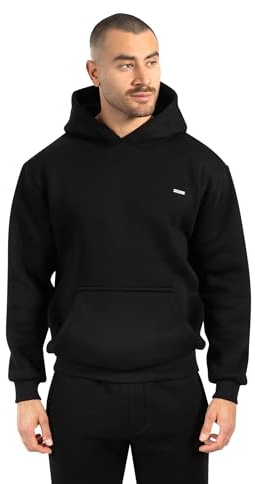 SMILODOX Hoodie Herren Ilyas, Regular Fit Kapuzen Pullover aus weichem Stoff mit Bündchen & Metallabel, hochwertig & komfortabel, vielseitiges Sweatshirt für Sport, Alltag & Freizeit