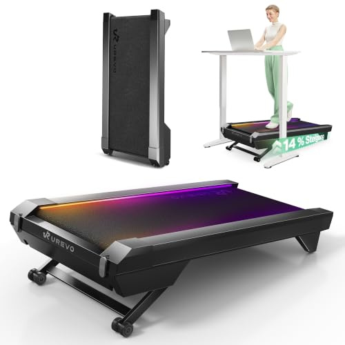 UREVO CyberPad Walking Pad Laufband mit 14% automatischer Steigung | Für das moderne Büro entwickelt, passt der nahtlos unter Schreibtische und überzeugt mit einem leisen, platzsparenden Design