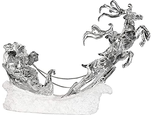 formano Deko-Rentier mit Santa aus Acryl, mit LED-Licht, 24 cm, 1 Stück, Weiß