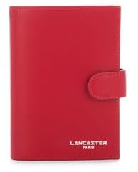 Lancaster | Smooth - Portefeuille Refente de Cuir de Vachette Lisse Rouge