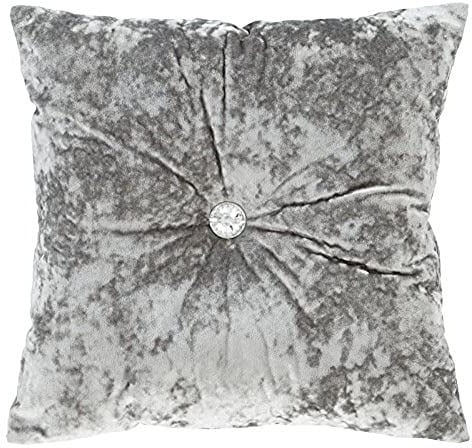 Catherine Lansfield Crushed Velvet 55x55cm Cushion Silver Grey
