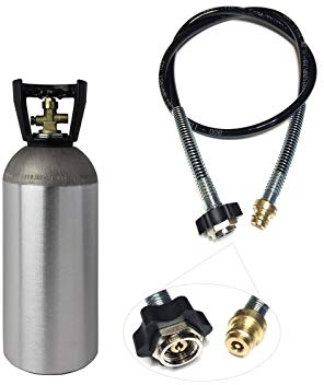 Spar-Set: CO2 Adapter-Hochdruckschlauch 2,0m + 2kg Eigentumsflasche CO2 geeignet für Wassersprudler Grohe Blue Home CO2 Schlauch umfüllen