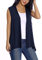Veste sans Manches à Manches Longues pour Femmes, Gilet Léger et Léger (XL, Bleu Marin)