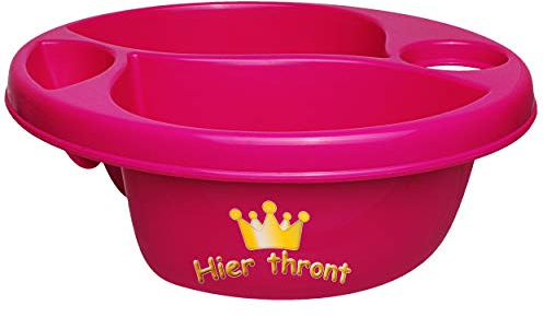 alles-meine.de GmbH 3 Kammer - Schüssel/Waschschüssel/Kinderwaschbecken - pink - rosa Hier thront Bieco - mit Seifenablage - Organizer - Reinigungsmittel Aufbewahrungsbox..