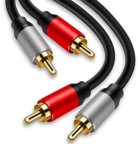 Tan QY 2RCA to 2RCA Cable 3Ft, Gold-Plated 2 RCA Male to 2 RCA Male Stereo Audio Cable for Home Theater, HDTV, Gaming Consoles, Hi-Fi Systems (3Ft/1M)