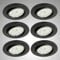 Trango 6er Pack Ultra flache LED Einbaustrahler, Einbauleuchte, Deckenlampe 6729-065MO in Matt Schwarz Rund incl. 6x LED Modul nur 30mm Einbautiefe Deckenleuchte, Einbauspots Deckenpampe