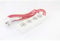 Chacon Mini-bloc blanc deco 3x16a cable textile rouge/blanc1.5m + fiche plate 3g1,5mm2
