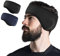 Telgoner Winter Stirnband Sport für Damen Herren, Ohrenwärmer Stirnbänder Ohrenschützer Headband Kopfband Warm Winddicht Perfekt für Laufen Wandern Jogging Fahrrad, 2 Stück(Schwarz + Dunkelblau)