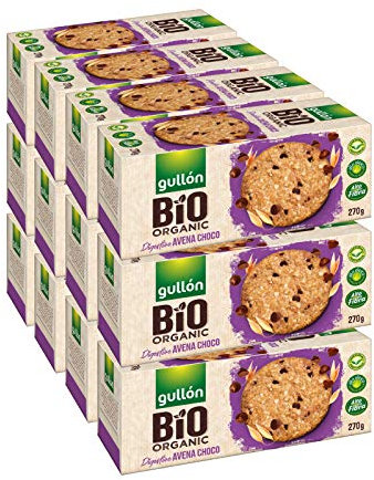 Gullón - Galleta Avena y Chocolate Digestive BIO Organic, 3.240 g, Pack de 12
