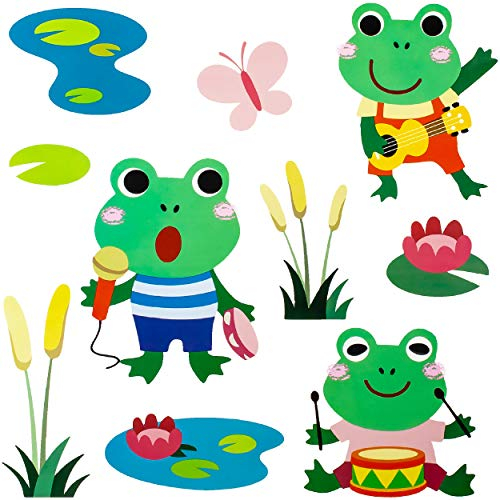 alles-meine.de GmbH Wandsticker Motivwahl Erwachsene & Kinder - 10 TLG. Set - lustige Frösche - selbstklebend + wiederverwendbar - Wandtattoo - Aufkleber Wandaufkleber - Deko..