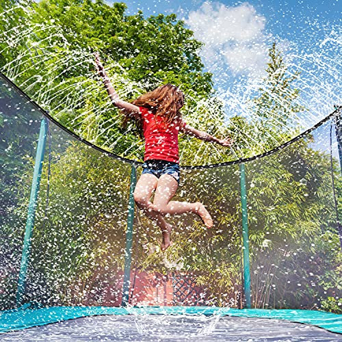 Vinsani 8M/26FT Trampoline Lawn Sprinkler – Outdoor Water Park Sprayer Hose, Adjustable Water Pressure, Leakproof PE Material – Trampoline Accessories for Summer Fun, Garden Play, Kids Outdoor Cooling