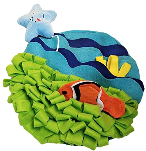 Pipicat Chien Snuffle Mat, Tapis Éducateurs pour Chiens Dog Puzzle Toys Fouille Alimentation Lente Jouet, Distributeur Snacks Chien, Plate-tête Anti-soufflage Lente, 22x30x38cm
