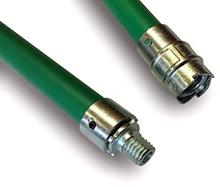 Kibros Lot 10 cannes ramonage verte Kiblok autobloquante Ø 18 mm 1 m | Embout acier fileté M12×1,75 mm, rallonge de kits cheminées chaudières poêles canalisations gouttières.