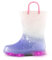EUXTERPA Stivali di gomma per bambine e bambini, si illuminano, con glitter, con manico, per bambini, Frozen Purple Ombre, 34 EU