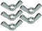 AERZETIX - C58241 - Set di 5 Dadi con alette/orecchie M16 - dado a farfalla - metrica femmina - in acciaio zincato - colore argento