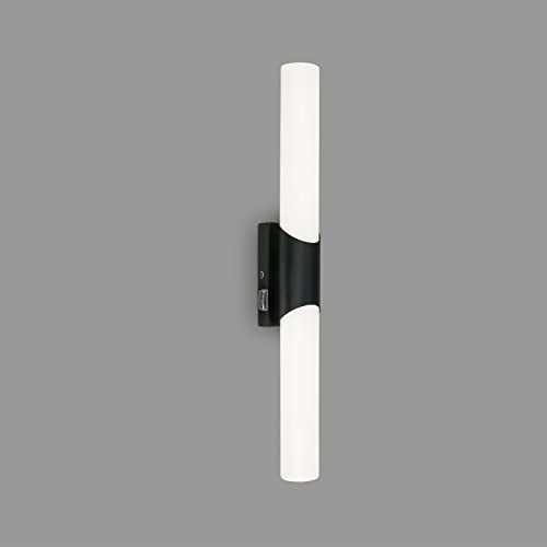 BRILONER Leuchten - LED Spiegelleuchte mit Schalter, Spiegellampe Badezimmer, IP44, neutralweiße Lichtfarbe, 11W, Schwarz, 47 cm, 2111-115