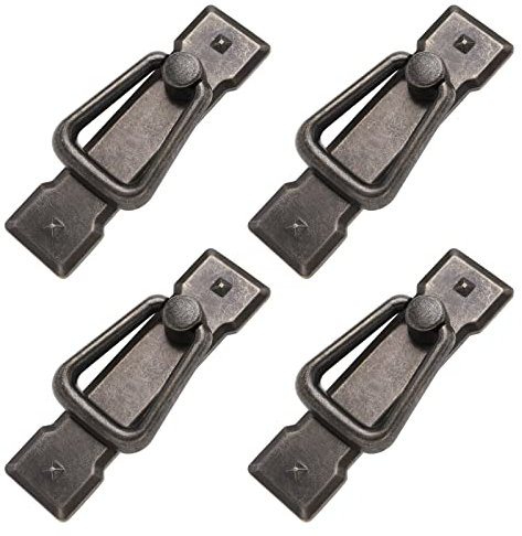 The Lord of the Tools 4Pcs Vintage Drop Handles Antique Bronze Door Ring Pull Handles Cabinet Handles Drawer Pulls for Kitchen Cabinets Dresser Drawers 95x25 mm