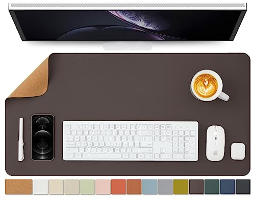 Kork Schreibtischunterlage - Doppelseitige Schreibtischauflage für Büro und Zuhause - Als große Mausunterlage und Schreibtischmatten auf Schreibtischen(Kaffee、80cmx40cm)