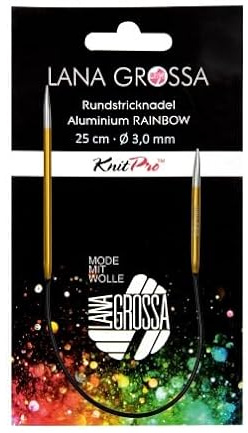 Lana Grossa Rundstricknadel Aluminium | leicht & stabil | glatte Oberfläche für müheloses Stricken | ideal für alle Garne | langlebig & komfortabel | 100/3,0