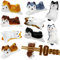 5 Pcs Cute Lucky Cat Chopsticks Holder Japanese Style Ceramic Cat Chopstick Rest Set Dinner Spoon Stand Knife Fork Holder (Dog)