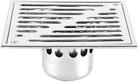 Siphon De Sol Douche Itenne,Siphon Douche Itenne,MC Tsg50Ss Tped Gully with Stainl Steel Tile,Couvercle De Drain De Douche Carré,Acier Iydable Carré Anti-Odeur Salle De Bain Dra