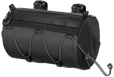 Topeak Tubular BarBag (Black) – 3.8L Handlebar Duffel Bag for City & Trail Rides | Water-Repellent 600D Polyester, Easy-Access Zipper, Lightweight 258g, Fits 30–55mm Bars
